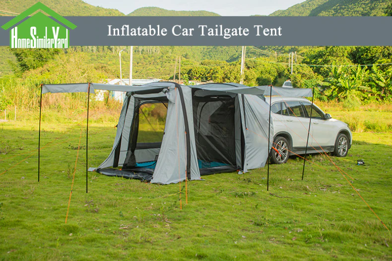 Cheap Goat Tents 3 4Persons Outdoor Inflatable Car Rear Tent 210D Oxford Car Trail Trunk Tents Trip for Vehicle Awning Tunnel Canopy Camping Tent   
